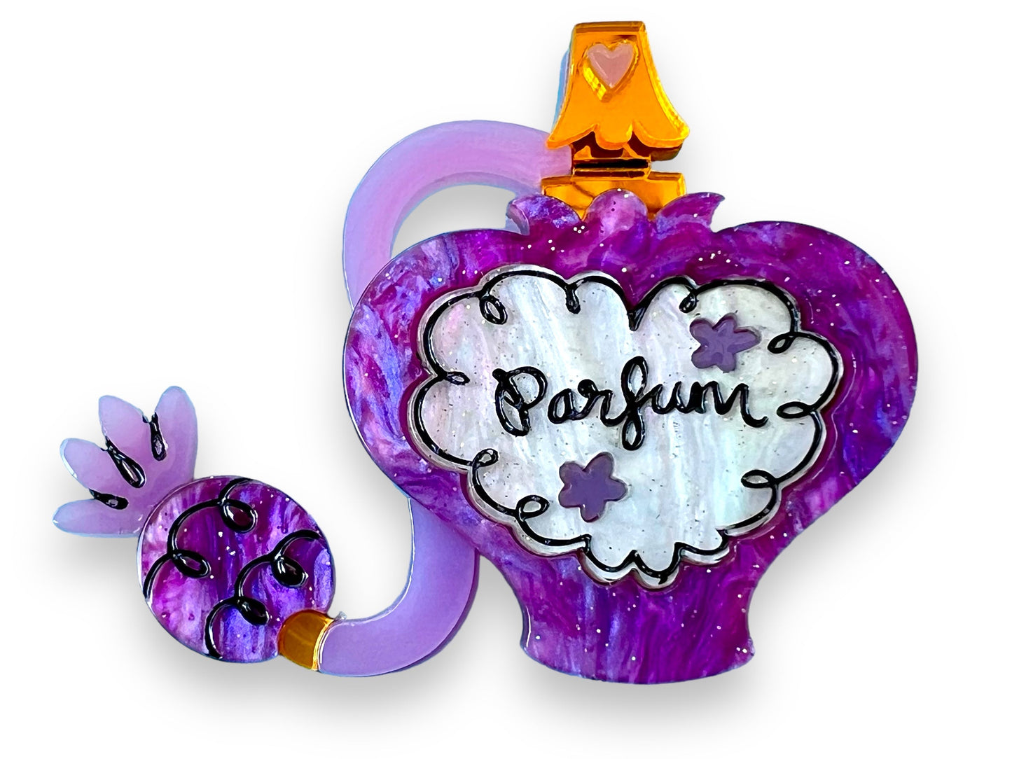 Glamour in a Bottle Brooch -PEACH by Asia Ellington x Lipstick & Chrome