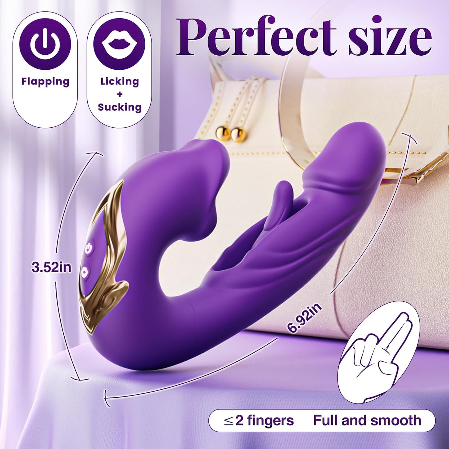 Dildo Thrusting Vibrator Sex Toys - Vibrators Dildos Women Sex Toy with 7 Flapping & Vibrating & Licking Modes Tongue Toy for Women for Thrusting Dildo Adult Toys
