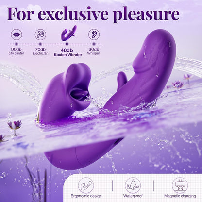 Dildo Thrusting Vibrator Sex Toys - Vibrators Dildos Women Sex Toy with 7 Flapping & Vibrating & Licking Modes Tongue Toy for Women for Thrusting Dildo Adult Toys