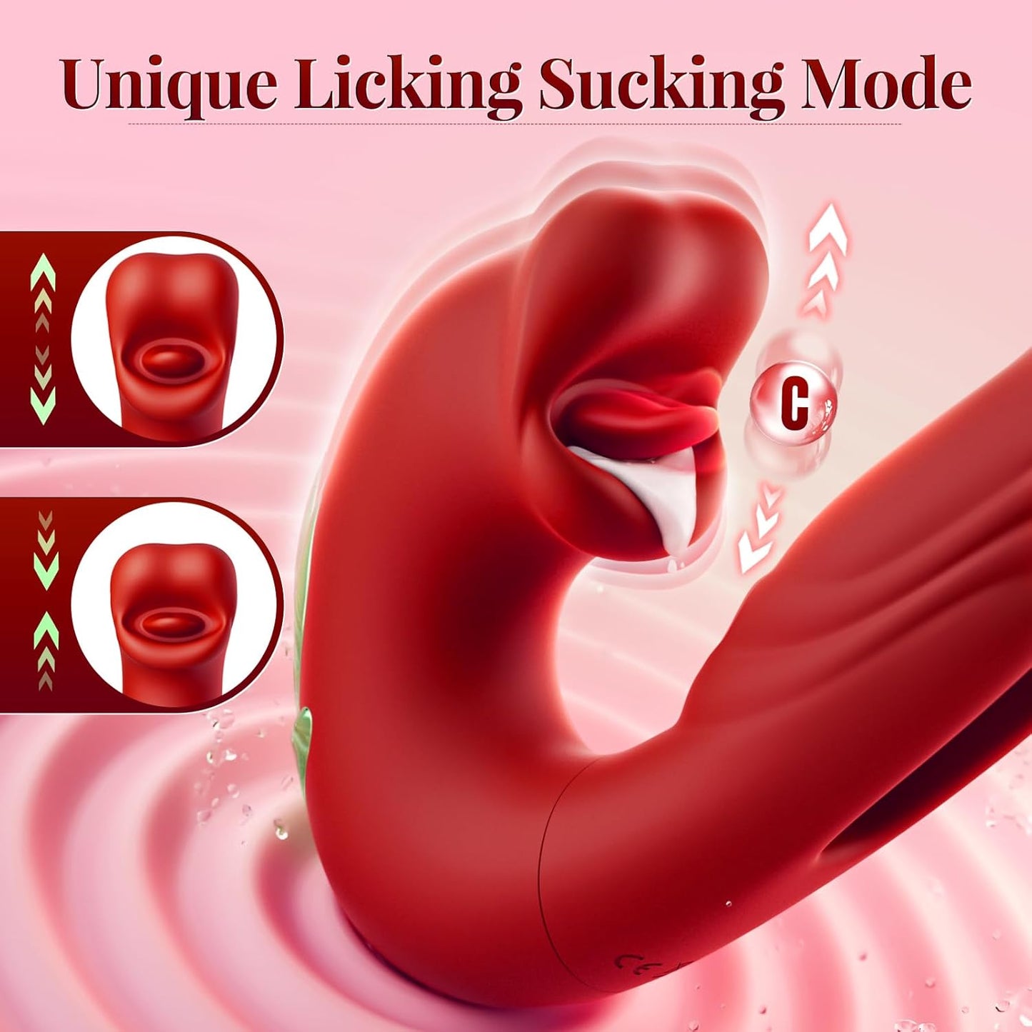 Dildo Thrusting Vibrator Sex Toys - Vibrators Dildos Women Sex Toy with 7 Flapping & Vibrating & Licking Modes Tongue Toy for Women for Thrusting Dildo Adult Toys