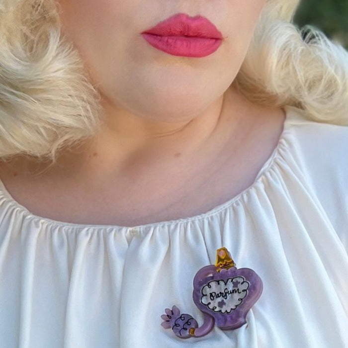 Glamour in a Bottle Brooch -PEACH by Asia Ellington x Lipstick & Chrome