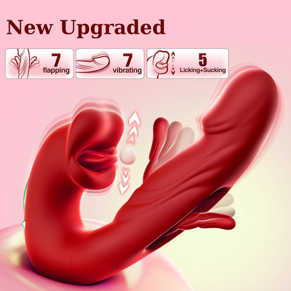 Dildo Thrusting Vibrator Sex Toys - Vibrators Dildos Women Sex Toy with 7 Flapping & Vibrating & Licking Modes Tongue Toy for Women for Thrusting Dildo Adult Toys