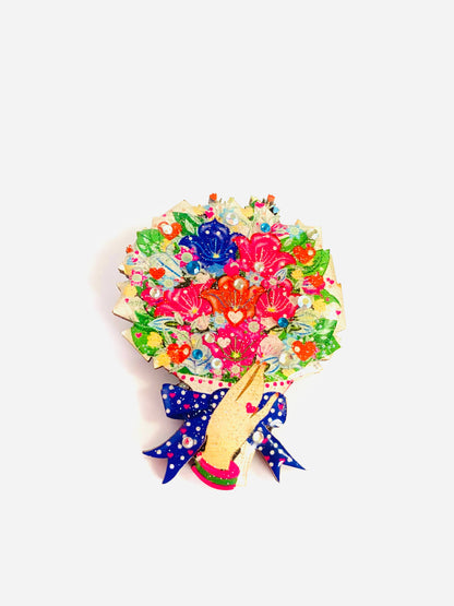 Bouquet of Flowers Brooch by Rosie Rose Parker