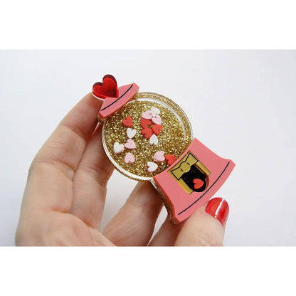 Hearts Vending Brooch by Laliblue