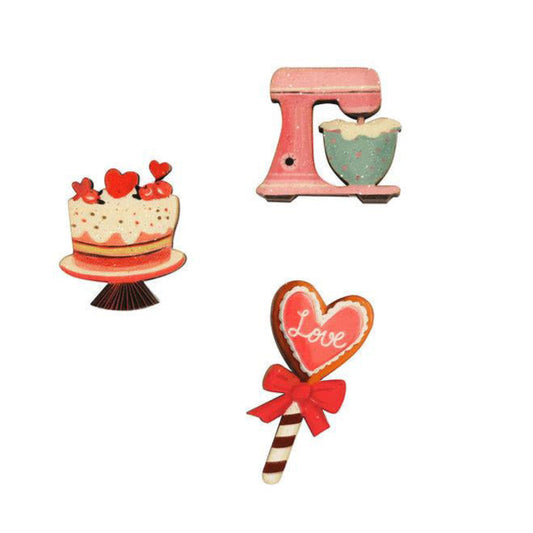 Set of 3 Valentine's Day Pins by Laliblue